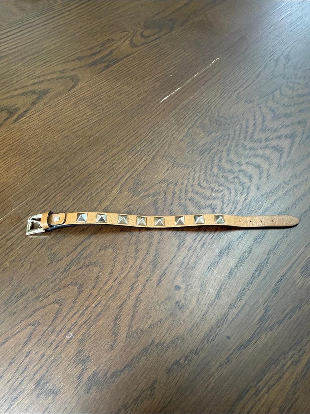 Valentino Studded Tan Leather Women’s Bracelet